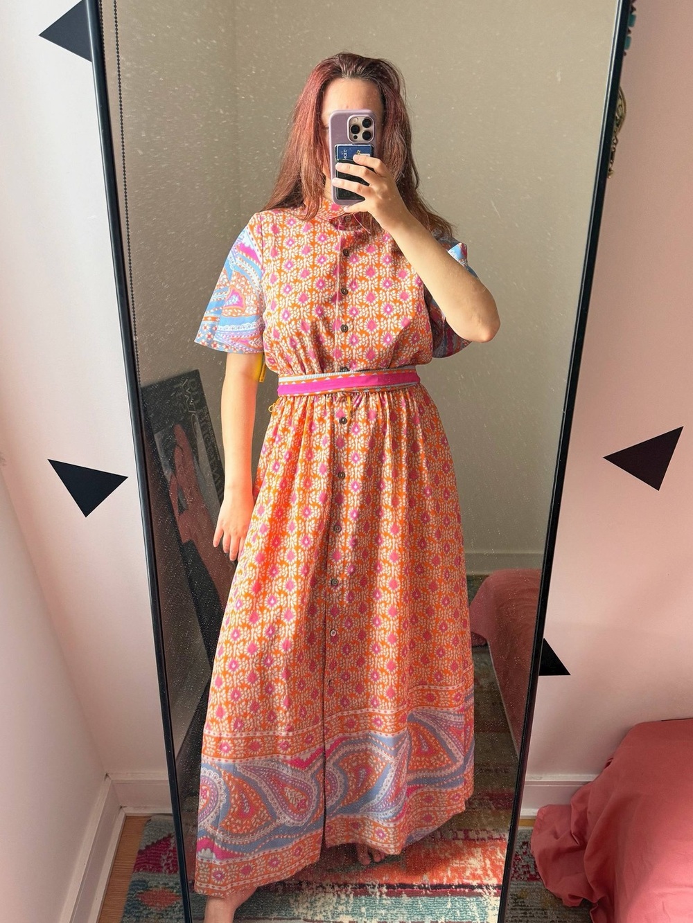 Gretchen Scott Colorblock Boho Maxi Dress, Size S